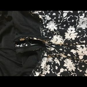 Skirts - Petite Small Black and White Floral Skirt Skirts - Petite Small Black and White Floral Skirt